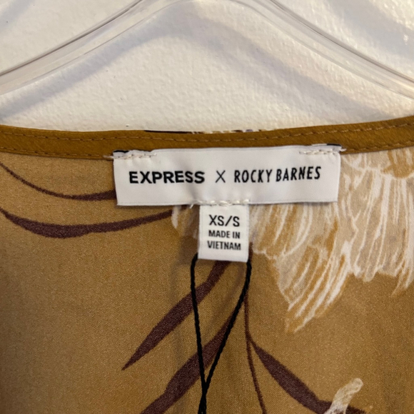 EXPRESS x ROCKY BARNES Floral Wrap Tie Waist Maxi Dress Size XS/Small - Picture 7 of 17